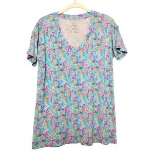 Little Snuggles Bamboo Micro Floral Short Sleeve V-Neck Top